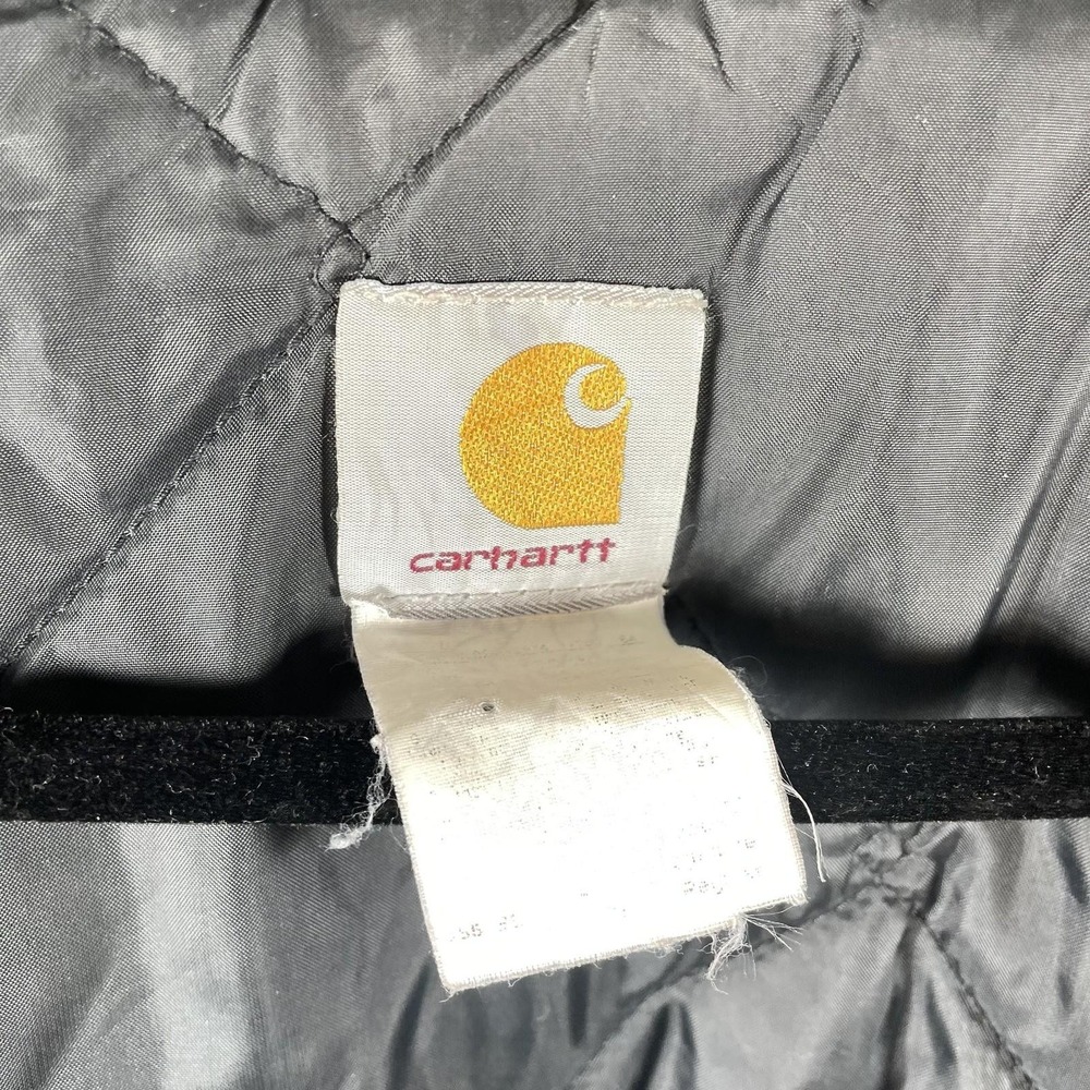 VTG Carhartt Jacket Mens XL Black Canvas Lined Workwear Full Zip Corduroy Collar - Picture 2 of 16